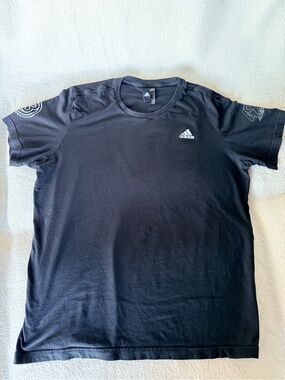 Adidas Graphic T-Shirt Black Men's XL Large Back Logo Print